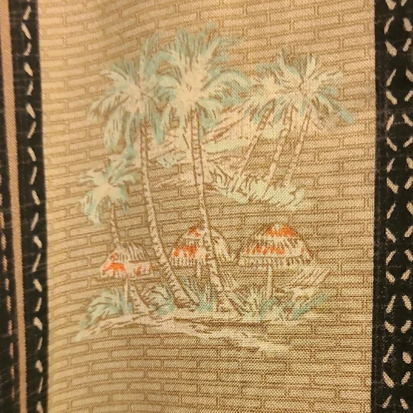 Campia Men’s XL Black Tan Panel Button Up Shirt Resort Style - Picture 4 of 7